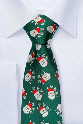 Retreez Christmas Happy Santa Claus Ho Ho Ho Pattern Boy's Tie - 8-10 years in Saudi Arabia