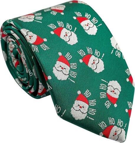 Retreez Christmas Happy Santa Claus Ho Ho Ho Pattern Boy's Tie - 8-10 years in Saudi Arabia