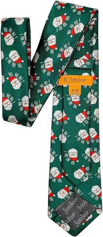 Retreez Christmas Happy Santa Claus Ho Ho Ho Pattern Boy's Tie - 8-10 years in Saudi Arabia