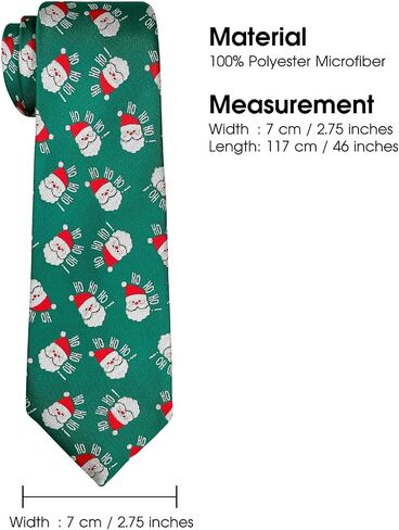 Retreez Christmas Happy Santa Claus Ho Ho Ho Pattern Boy's Tie - 8-10 years in Saudi Arabia