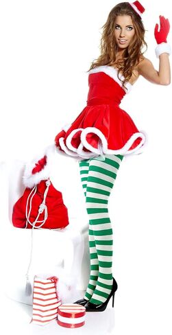 Sumind 3 Pairs Striped Christmas Day Striped Tights Full Length Tights Thigh High Stocking for Costume Accessory in Saudi Arabia