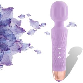 The Original 3-in-1 Personal Massager - Cordless, 2 hrs Continuous Vibration - Quiet & Waterproof - Vibrating Wand for Neck, Back Pain, Tension Relief & Muscle Soreness (Purple)