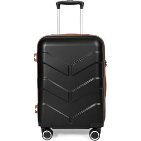 Luggage Sets 3 Piece Suitcase Set with Spinner Wheel, Hardside Luggage Sets with TSA Lock, Expandable Travel Luggage Set for Men and Women, Black