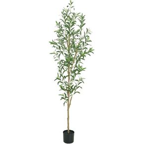 Artificial Olive Tree 6FT, Tall Faux Olive Trees Indoor Fake Olive Tree with Realistic Leaves and Fruits, Artificial Plants for Home Office Decor