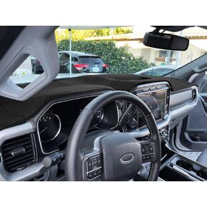 Dash Cover Mat Custom Fit for Ford F150 2015-2020 /F250 F350 F450 Superduty 2017-2022 / Expedition 2018-2021 with Light Sensor,Dashboard Cover Pad Carpet Without Forward Collision Warning (Black) J19
