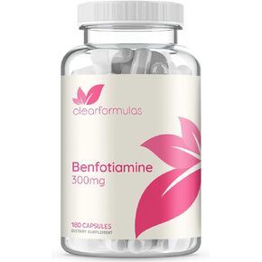 High Absorption Vitamin B1 Benfotiamine 300mg - Benfotiamine Supplement for Glycation Heart and Nerve Support - Vegan Non-GMO & Gluten Free Fat Soluble Thiamine B1 Supplement (180 Servings)