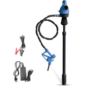 Electric Drum Barrel Pump with 120V AC/12V DC Power,55 Gallon Drum Pump with Built-in 2-Inch Bung Adapter, 5 Gallons Per Minute Flow Rate, for DEF, Diesel, Water, Antifreeze