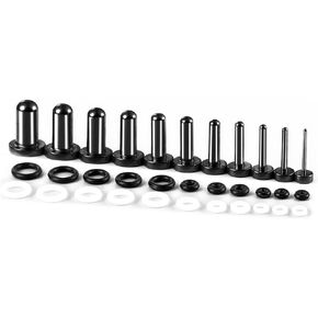 Casvort Unique 0.5mm Increments 16G-00g Comfy Pain-free Single Flared Dead Stretching Plugs, Hypoallergenic Stretch Friendly Body Piercing Tapers, Pierced Ear Lobe Stretching Kits.