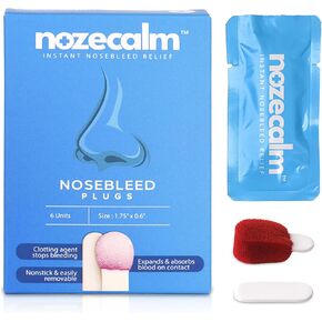Nose Bleed Stopper - 6 Count - Fast Relief for Kids and Adults - Bloody Nose Stoppers with Clotting Agent - Hypoallergenic & Non-Stick - Nosebleed Plugs are Portable and Safe for Travel