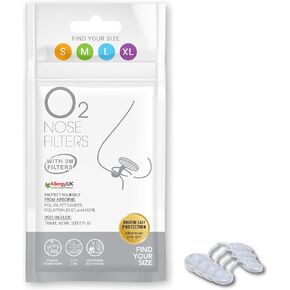 O2 Nose Filters with 3M Filtration - Allergy Nose Filter - Nasal Dilators for Sleeping - Nose Filters for Dust - Anti Snoring Devices - Dust Mask (Trial Size, Pack of 4)