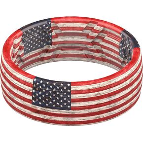 ThunderFit Silicone Wedding Rings for Men, Breathable Printed Design Rubber Engagement Bands 8mm Wide 2mm Thick