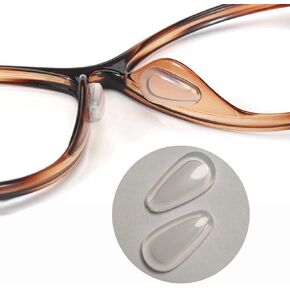 Eyeglass Nose Pads, Soft Silicone Adhesive Nose Pads for Glasses, 3.2mm Heighten Anti-Slip Air Chamber Glasses Nose Pad for Full Plastic Frames, 12 Pairs (Clear)