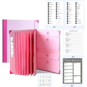 Important Document Binder,in Case I Go Missing Binder Organizer.The Folio Document Organizer,Life Binder Important Documents.in Case I Die Binder,Life Organizer Binder Multiple Pockets,Tabs(Pink)