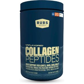 BUBS Naturals Unflavored Collagen Peptides Powder - Best Proteins for Joints & Skin - Pasture Raised Grass Fed - Paleo Keto Friendly, Whole30 Approved, Non-GMO Dairy & Gluten Free (10oz) 14 Servings