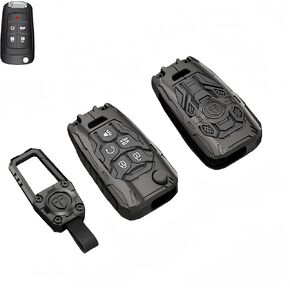 Heavy Zinc Alloy Key fob Cover, Keychain, Key Case, Accessories Compatible with 2022 2023 2024 2025 Chevy Silverado 1500 GMC Sierra 1500, 2024 2025 Silverado Sierra 2500HD 3500HD(Model-A)