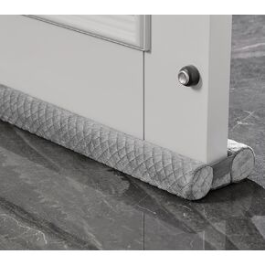 Premium Velvet Door Draft Stopper, 30'' to 36'' Adjustable Gap Filler, Double-Sided Windproof Seal, Easy Install to Block Noise, Cold Air, Light, Dust, and Drafts