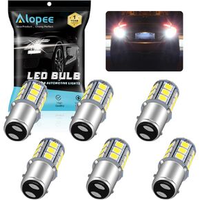 Alopee 6-Pack 1157 Led Bulb White Reverse Light Bulb 2357 Brake Light Bulb Replacement for 7528 2057 BAY15D 12V RV Camper Trailer Interior Lights, Tail Light Bulb, Turn Signal Bulb