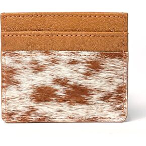 Camilia Cowhide Hair on Card Holder Western Cowboy Cowgirl Fashion Vibes Card Holder (Tan)
