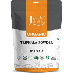 Just Jaivik 100% Organic Triphala Powder 227 gm / 0.5 lb | Supports Immunity & Digestive Functions | Natural Antioxidant | Certified Organic by OneCert Asia