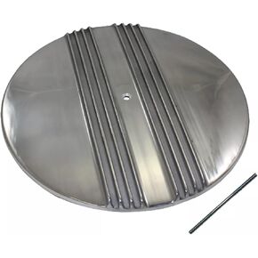 BestParts Aluminum 14 Inch Round Finned Air Cleaner Top Lid, Polished Aluminum Retro Style Compatible With Classic Chevy Ford Street Hot Rod Rat Rod Muscle Car & Custom Car