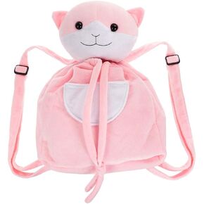 Anime Cosplay Cute Cat Backpack Made of Plush, Pink