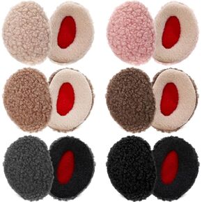6 Pairs Bandless Ear Muff Imitation Rabbit Fur Ear Warmers Winter Ear Covers Unisex, M