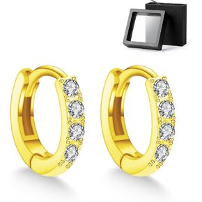 Copper Alloy Gold Plated Silver Plated Simple Zirconia Earrings - 5mm 6mm 7mm 8mm 9mm, Gold & Silver, Piercing Jewelry, Niche Earrings, Round Semi-Full Earrings