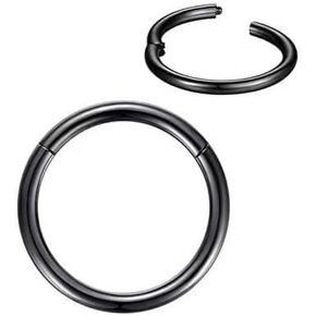 Titanium Nose Rings Hoop/Hinged Jewelry Earring for Septum, Cartilage earrings and Piercing ring for Conch, Daith, Rook, Lip, Belly Button, Body Piercings for Women and Men