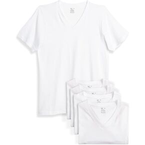 Reebok Men’s Undershirt – 5 Pack Soft Breathable Mens T-Shirts - Basic Cotton V-Neck and Crewneck Undershirts for Men (S-XL)