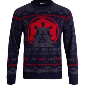 STAR WARS Men's Ugly Christmas Sweater - Mens Pullover Crewneck Christmas Sweater - Darth Vader Sweaters for Men (S-XL)