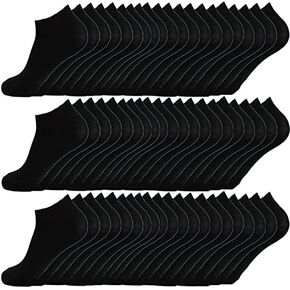 30 Pairs Men Ankle, Low Breathable Casual, Sports, Thin Athletic Short Sock Bulk (black), 18