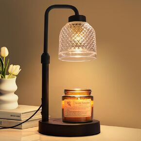 Candle Warmer Lamp with Timer – Adjustable Height & Dimmable Electric Candle Warmer Lamp with 2 Bulbs, Candle Warmer for Mom & Women Christmas House Decor