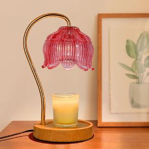 Candle Warmer Lamp,Candle Warmer lamp with Timer dimmer, Compatible with Various Candles, Gifts for women,Lamp Candle Warmer for Vintage Bedroom Home Decor,Candle lamp with 2 Bulbs (Flower lamp)