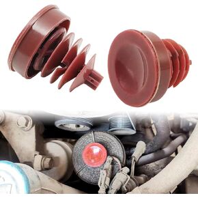 2Pcs Hydraulic Power Steering Cap - Power Steering Pump Red Reservoir Cap Plug Cover Compatible with Honda Acura Replacement 53697-SB3-952