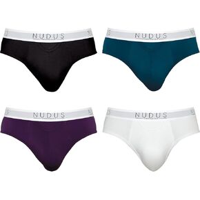 NUDUS Men's Stylish Bamboo Rayon Soft Underwear With Fly - Pack Of 4 Gift Box