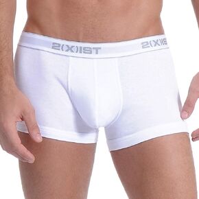 2(X)IST mens Essential Cotton No Show Trunk 3-pack Underwear ,Blueprint/Orangeade/Azure Blue ,Small