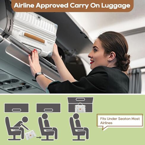 Joyway 20in Carry On Luggage with Cup Holder and USB Port, 20% Expandable Capacity, Smart Luggage Set with Anti-Slip Wheels and Handbag, Perfect for Men and Women - 3 Piece Set White in Kuwait