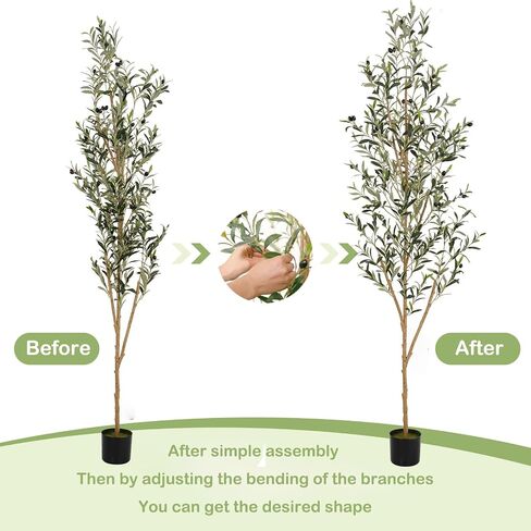 Artificial Olive Tree 6FT, Tall Faux Olive Trees Indoor Fake Olive Tree with Realistic Leaves and Fruits, Artificial Plants for Home Office Decor in Saudi Arabia