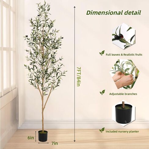 Artificial Olive Tree 6FT, Tall Faux Olive Trees Indoor Fake Olive Tree with Realistic Leaves and Fruits, Artificial Plants for Home Office Decor in Saudi Arabia