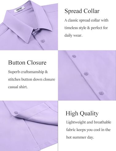 COOFANDY Men's Untucked Dress Short Sleeve Button Down Shirt Casual Summer Shirt in Saudi Arabia