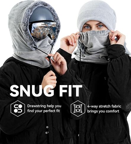 Gisdanchz Over Helmet Ski Mask Balaclava Face Mask Stretch Fleece Winter Hood Scarf Full Cover Winter Hat for Men Women in Kuwait
