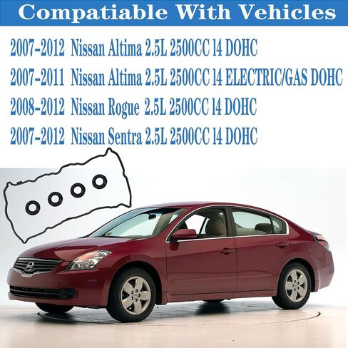 VS50777R for Nissan Altima 2.5 Valve Cover Gasket with 4 Spark Seal,Rogue Sentra 2.5L Engine Code QR25DE 2007 2008 2009 2011 2010 2012 07 08 09 10 11 12 036-1758 13270-JG30A VS50437A 13270JA00A. in Kuwait
