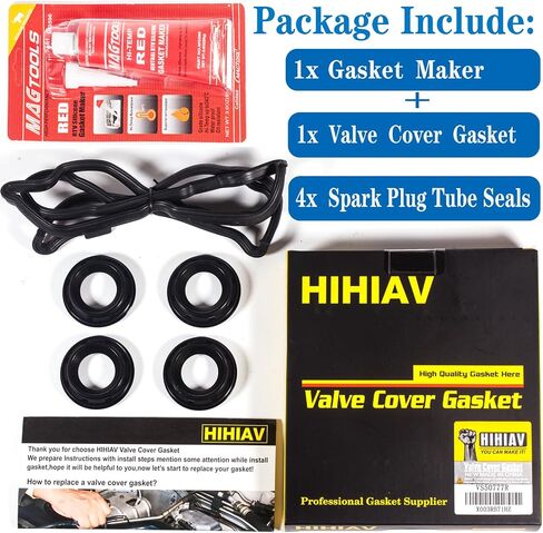VS50777R for Nissan Altima 2.5 Valve Cover Gasket with 4 Spark Seal,Rogue Sentra 2.5L Engine Code QR25DE 2007 2008 2009 2011 2010 2012 07 08 09 10 11 12 036-1758 13270-JG30A VS50437A 13270JA00A. in Kuwait