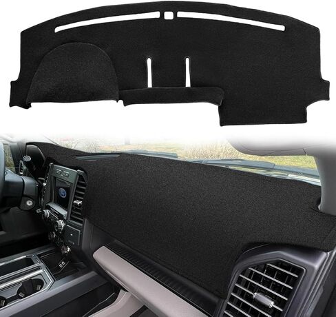 Dash Cover Mat Custom Fit for Ford F150 2015-2020 /F250 F350 F450 Superduty 2017-2022 / Expedition 2018-2021 with Light Sensor,Dashboard Cover Pad Carpet Without Forward Collision Warning (Black) J19 in Kuwait