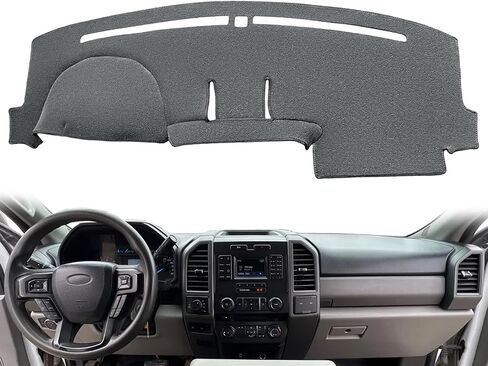 Dash Cover Mat Custom Fit for Ford F150 2015-2020 /F250 F350 F450 Superduty 2017-2022 / Expedition 2018-2021 with Light Sensor,Dashboard Cover Pad Carpet Without Forward Collision Warning (Black) J19 in Saudi Arabia