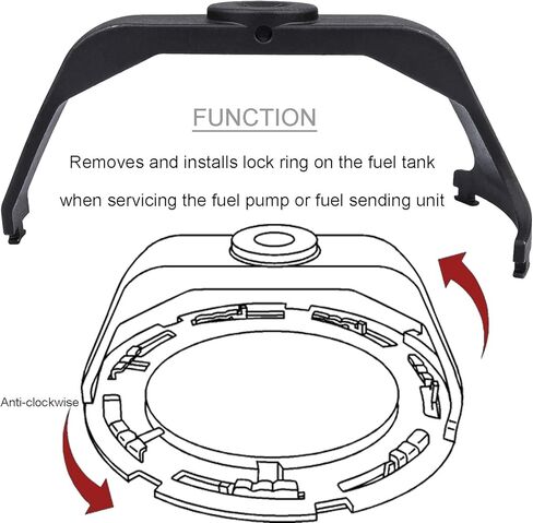 أداة حلقة قفل خزان الوقود العالمية 6599، أداة إزالة غطاء خزان مرسل الوقود ووحدة مضخة الوقود القابلة للتعديل، مفتاح ربط لفورد كرايسلر جنرال موتورز وغيرها in Kuwait