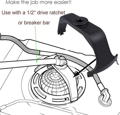 أداة حلقة قفل خزان الوقود العالمية 6599، أداة إزالة غطاء خزان مرسل الوقود ووحدة مضخة الوقود القابلة للتعديل، مفتاح ربط لفورد كرايسلر جنرال موتورز وغيرها in Kuwait