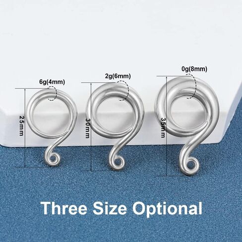LADEMAYH 3 Pairs DIY Ear Taper Hooks Dangle Gauges for Ears Gauges, Hypoallergenic Stainless Steel Dangle Gauges Accessories Body Jewelry in Saudi Arabia