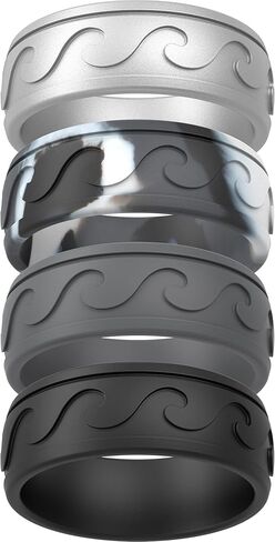 ThunderFit Silicone Wedding Rings for Men, Rubber Engagement Bands 9mm Wide 2mm Thick in Saudi Arabia