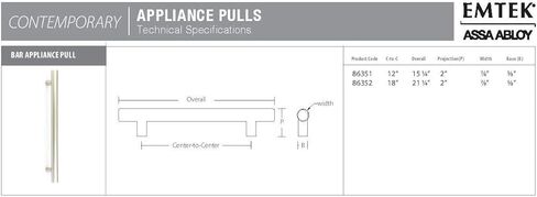 جهاز Emtek BAR من مجموعة Urban Modern Collection، 12 بوصة (من المركز إلى المركز)، الإجمالي: 15-1/4 بوصة، اللون: أسود مسطح مطلي (US19)، الطراز: CS86351US19 in Kuwait